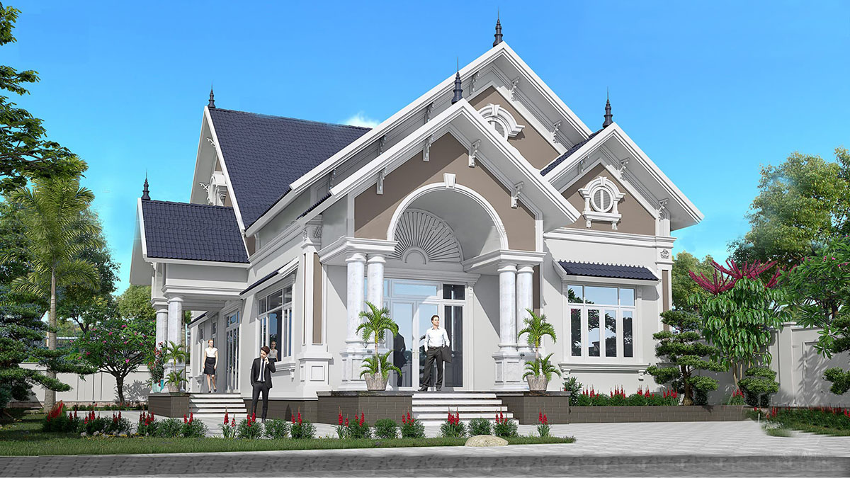 Thiết kế nhà cấp 4 kiểu Pháp sẽ giúp nhà cấp 4 của bạn trở nên quý phái và đậm chất cổ kính
