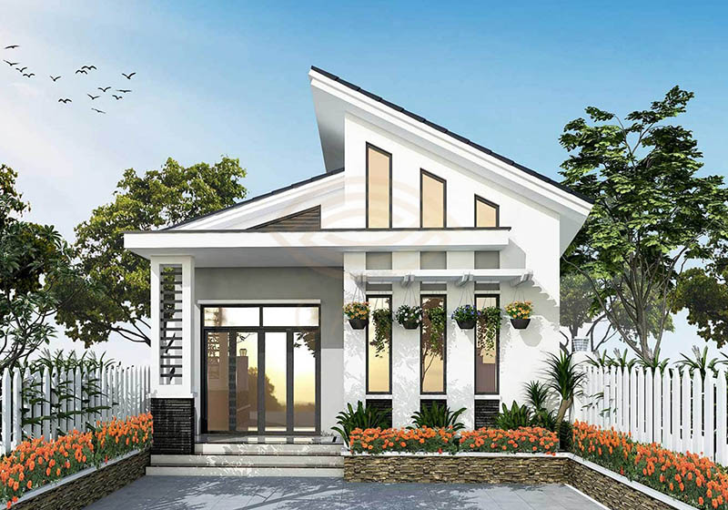 Nhà cấp 4 mái lệch mang đến sự độc đáo, phá cách