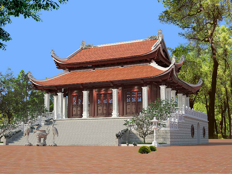 Mẫu thiết kế nhà thờ họ 8 mái