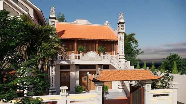 Mẫu nhà thờ họ 3 gian 2 tầng