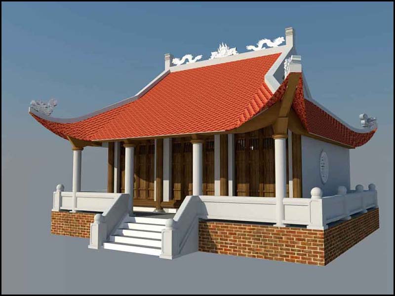 Nhà Thờ họ 3 gian 4 mái