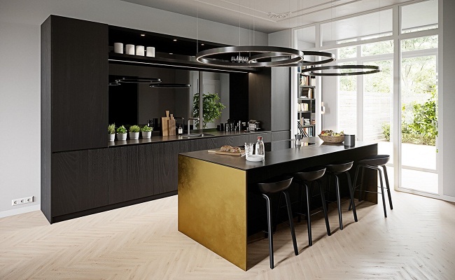 Hiện nay các loại gỗ công nghiệp được sử dụng để làm tủ bếp gồm MDF, MFC và HDF.