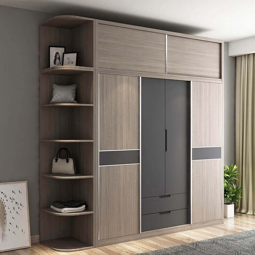 Tủ gỗ công nghiệp được làm từ chất liệu chính là gỗ công nghiệp.
